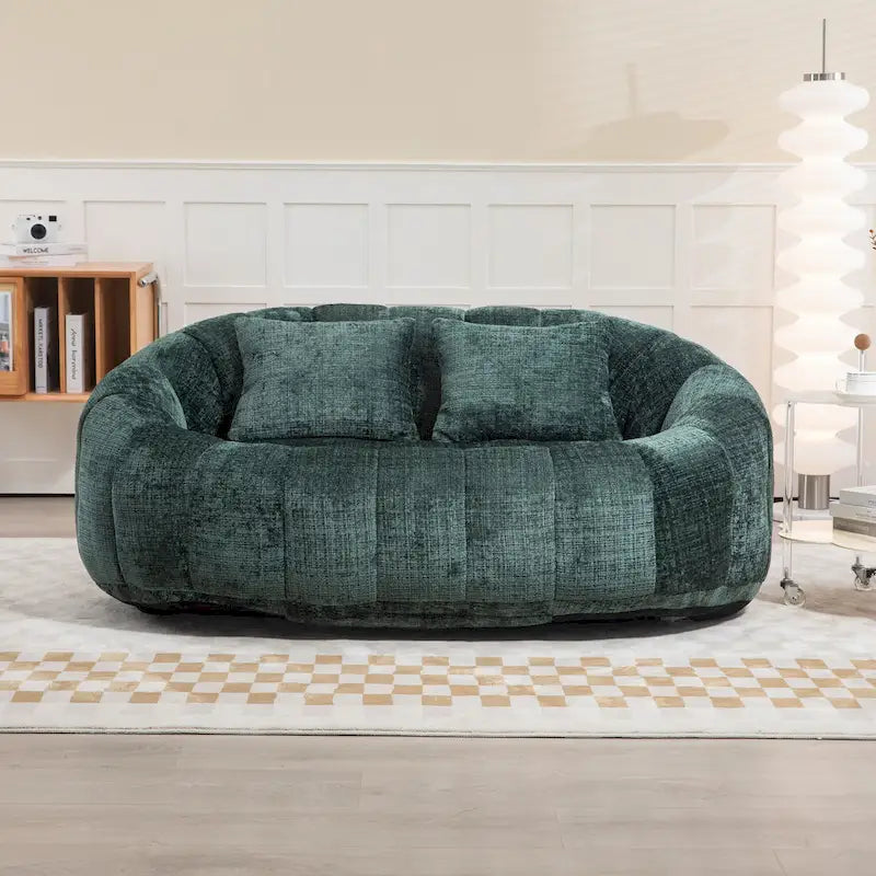 Chaise longue causeuse 59" en chenille rembourrée de mousse