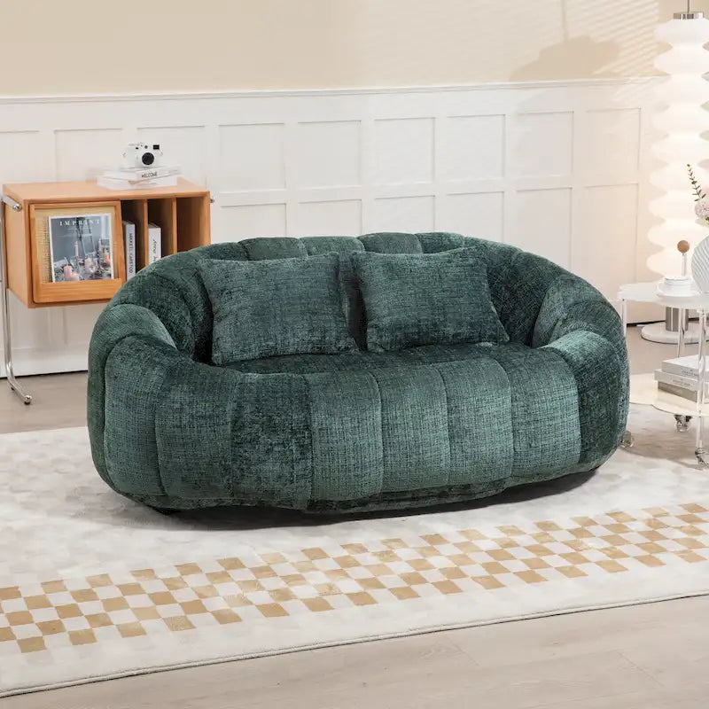 Chaise longue causeuse 59" en chenille rembourrée de mousse