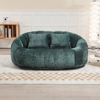 Chaise longue causeuse 59" en chenille rembourrée de mousse