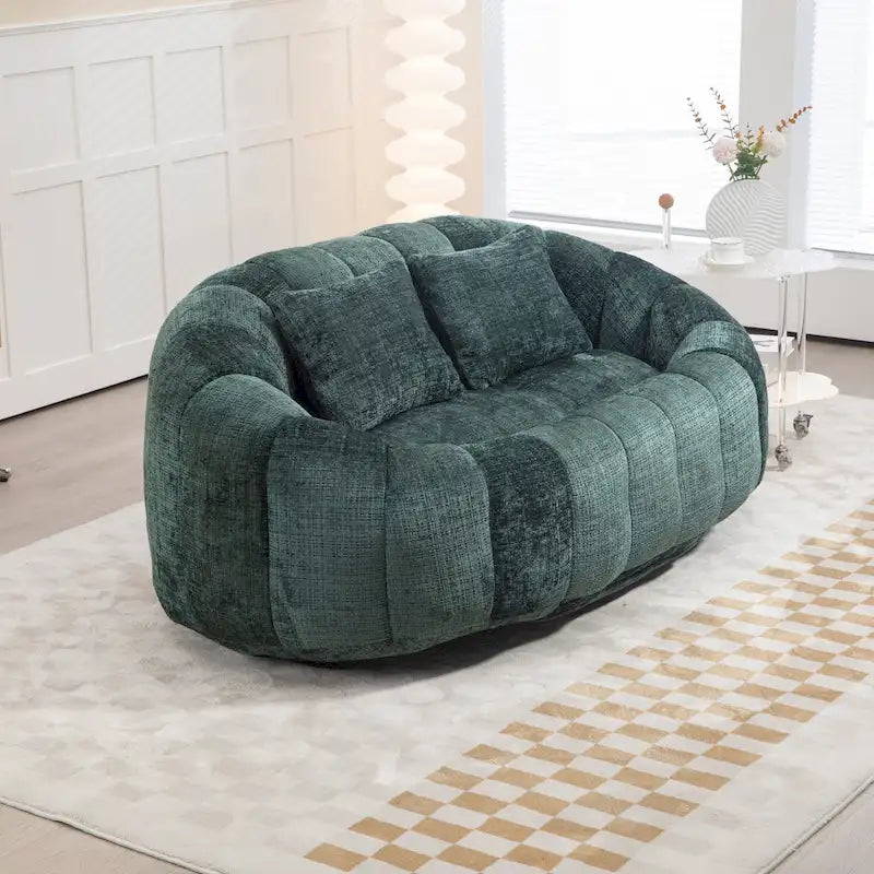 Chaise longue causeuse 59" en chenille rembourrée de mousse