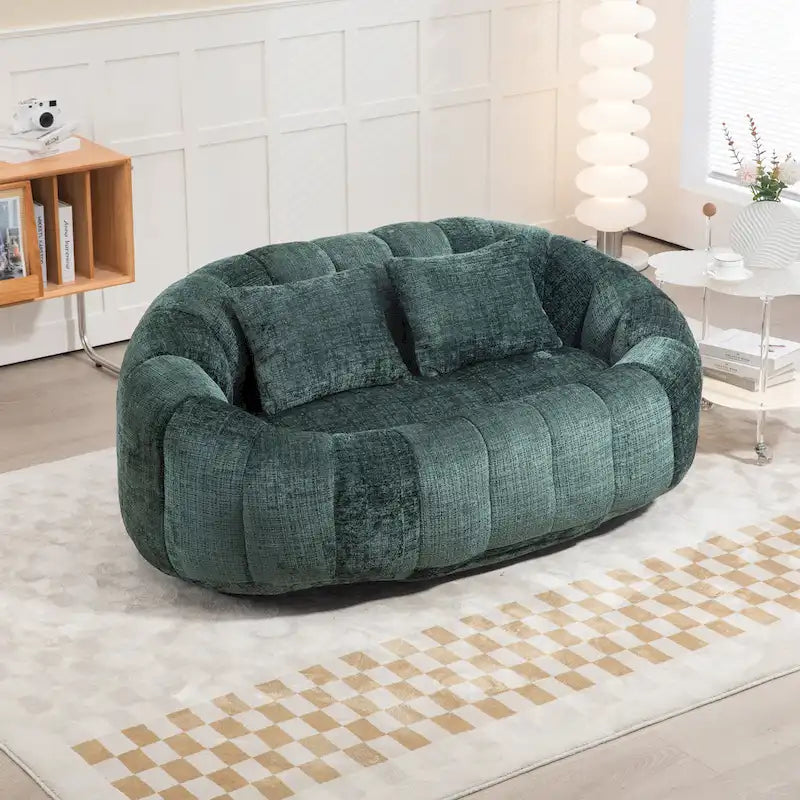 Chaise longue causeuse 59" en chenille rembourrée de mousse