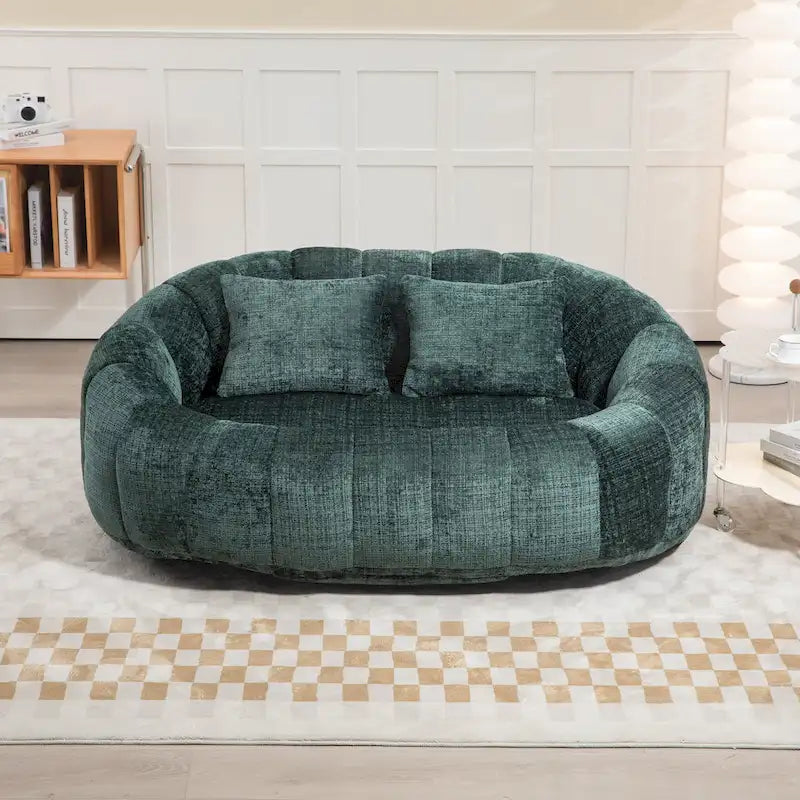 Chaise longue causeuse 59" en chenille rembourrée de mousse