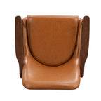 Fauteuil d'appoint en similicuir marron avec pieds fuselés