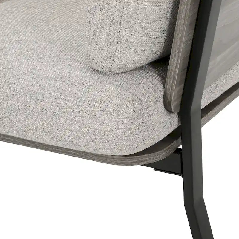 Canapé 3 places moderne 80,25 avec accoudoirs évasés, coussins et pieds en bois