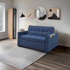 Canapé-lit convertible en tissu de polyester tissé et structure en bois massif