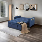 Canapé-lit convertible en tissu de polyester tissé et structure en bois massif