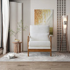 Fauteuil d'appoint moderne en tissu Teddy, fauteuil avec cadre en bois pour le salon