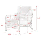 Fauteuil d'appoint moderne en tissu Teddy, fauteuil avec cadre en bois pour le salon