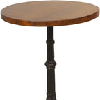 Table d'appoint ronde 28 en bois massif et fer noir et marron - 28