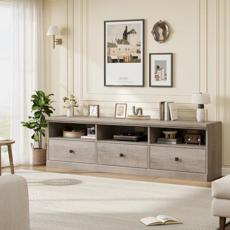 Meuble TV de 178 cm avec 3 tiroirs et étagères ouvertes