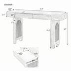 Console étroite avec accent en rotin – Noir antique