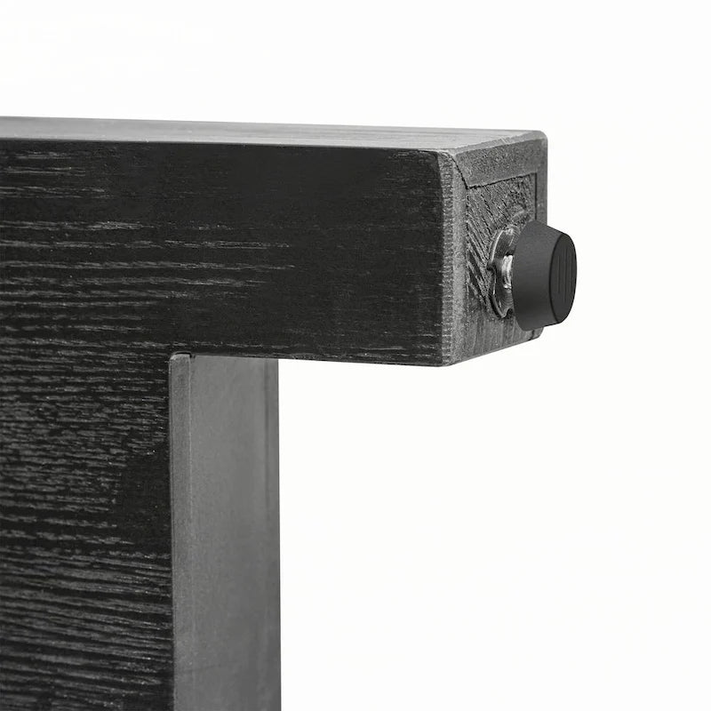 Console étroite avec accent en rotin – Noir antique
