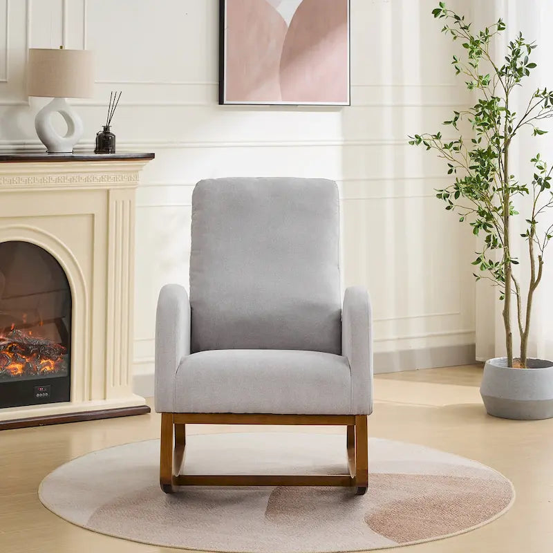 Fauteuil à bascule rembourré avec poches latérales