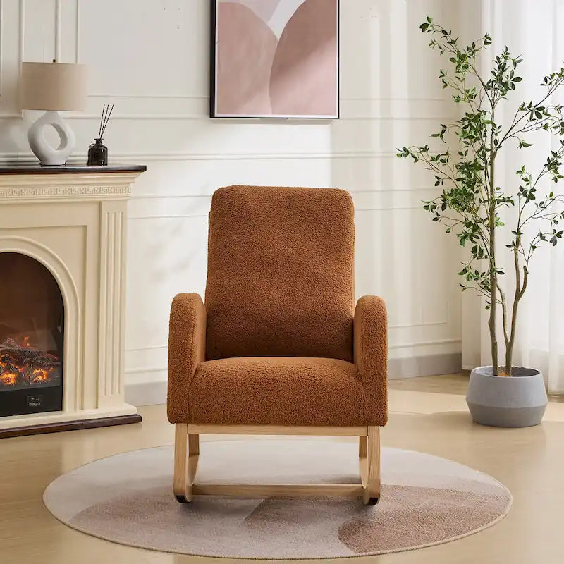 Fauteuil à bascule rembourré avec poches latérales