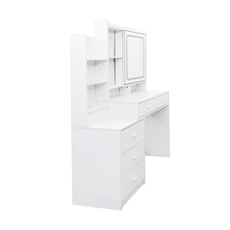 Coiffeuse avec miroir lumineux et tiroirs
