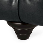 Canapé en similicuir capitonné avec pieds en bois