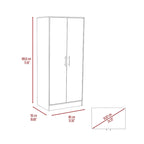 19.7 Armoire double moderne avec deux étagères et un tiroir pour chambre à coucher