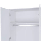 19.7 Armoire double moderne avec deux étagères et un tiroir pour chambre à coucher