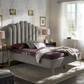 Eggleston Art Deco Velvet Upholstered Platform Bed by 