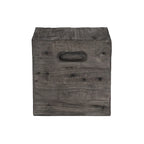 Table d'appoint caisse en bois carrée rustique