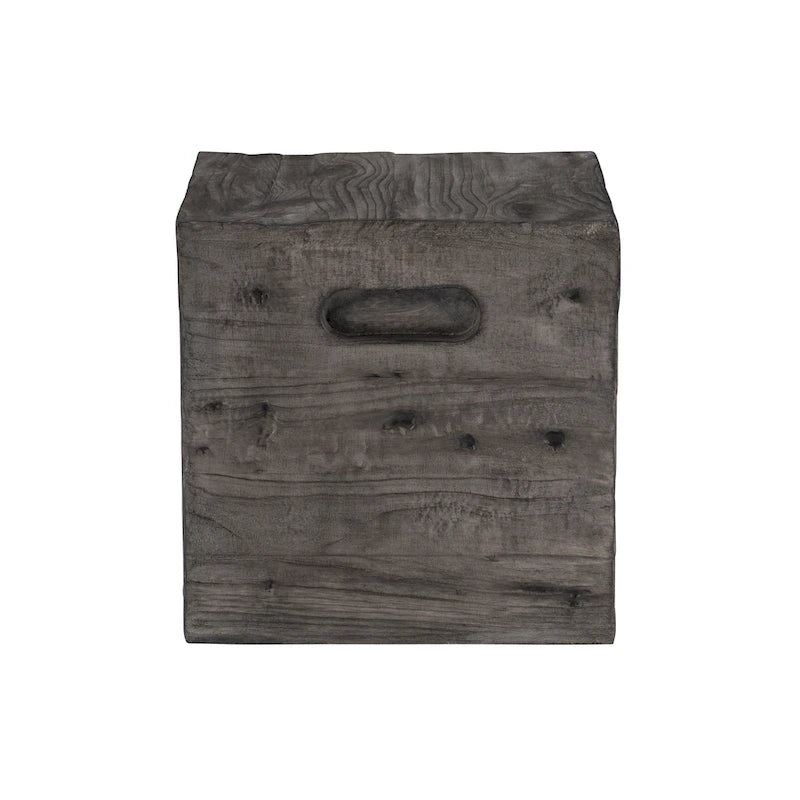 Table d'appoint caisse en bois carrée rustique