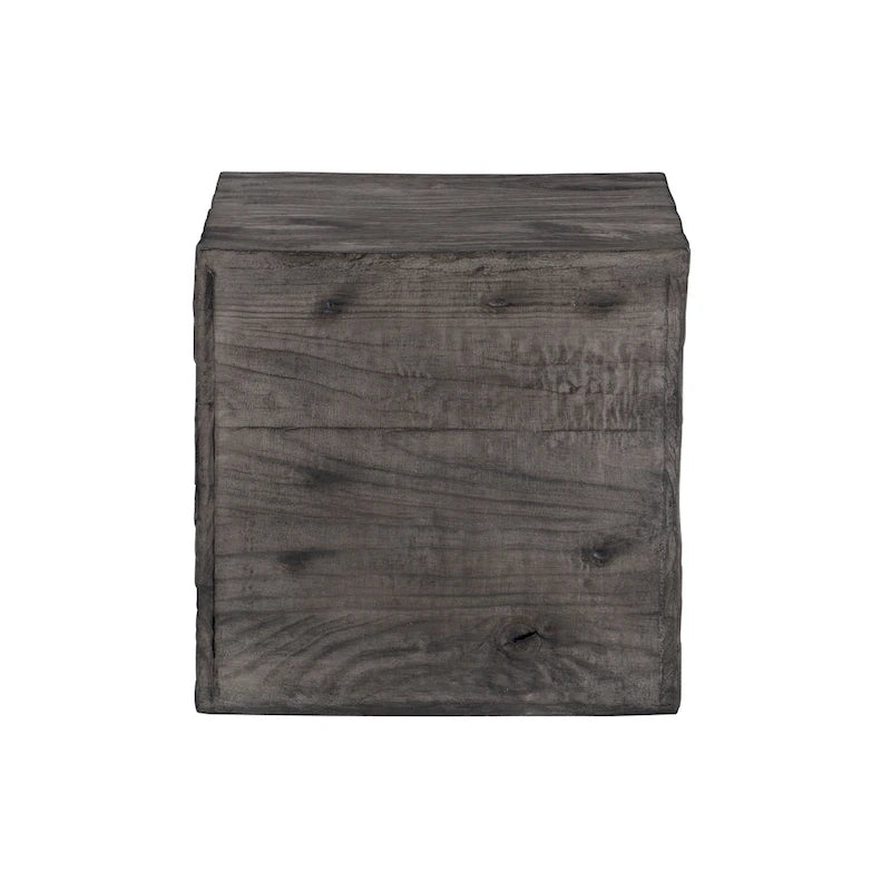 Table d'appoint caisse en bois carrée rustique