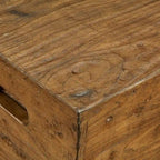 Table d'appoint caisse en bois carrée rustique