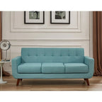 Canapé capitonné style Mid-Century en lin