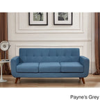 Canapé capitonné style Mid-Century en lin