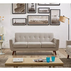 Canapé capitonné style Mid-Century en lin