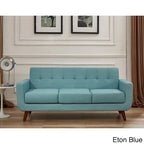 Canapé capitonné style Mid-Century en lin