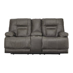 Causeuse inclinable électrique double en cuir marron