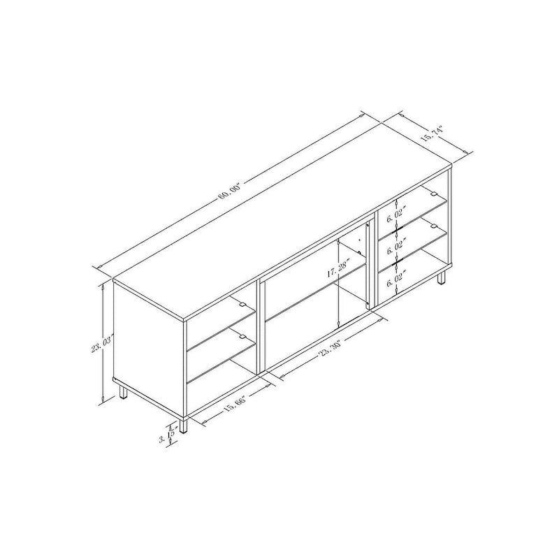 Meuble console Brighton de 60 po avec gestion des fils