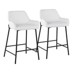 Tabouret de comptoir rembourré noir à hauteur fixe - Lot de 2