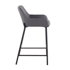 Tabouret de comptoir rembourré noir à hauteur fixe - Lot de 2