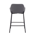 Tabouret de comptoir rembourré noir à hauteur fixe - Lot de 2