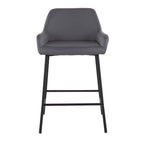 Tabouret de comptoir rembourré noir à hauteur fixe - Lot de 2