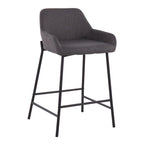 Tabouret de comptoir rembourré noir à hauteur fixe - Lot de 2
