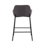 Tabouret de comptoir rembourré noir à hauteur fixe - Lot de 2