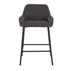 Tabouret de comptoir rembourré noir à hauteur fixe - Lot de 2