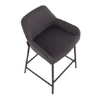 Tabouret de comptoir rembourré noir à hauteur fixe - Lot de 2
