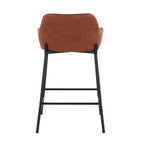 Tabouret de comptoir rembourré noir à hauteur fixe - Lot de 2