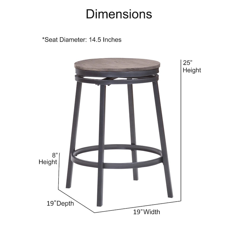 Tabouret de comptoir pivotant sans dossier