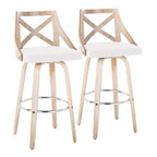  Charlotte 30 Fixed-Height Bar Stool with Bent Wood Legs (Set of 2)