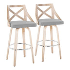 Tabouret de bar à hauteur fixe avec pieds en bois courbé, lot de 2