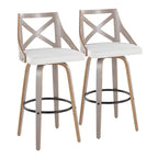 Tabouret de bar à hauteur fixe avec pieds en bois courbé, lot de 2