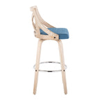 Tabouret de bar à hauteur fixe avec pieds en bois courbé, lot de 2