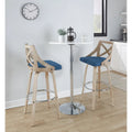 Tabouret de bar à hauteur fixe avec pieds en bois courbé, lot de 2