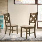  Raven Wood Fabric Upholstered Dining Chair (Set of 2)