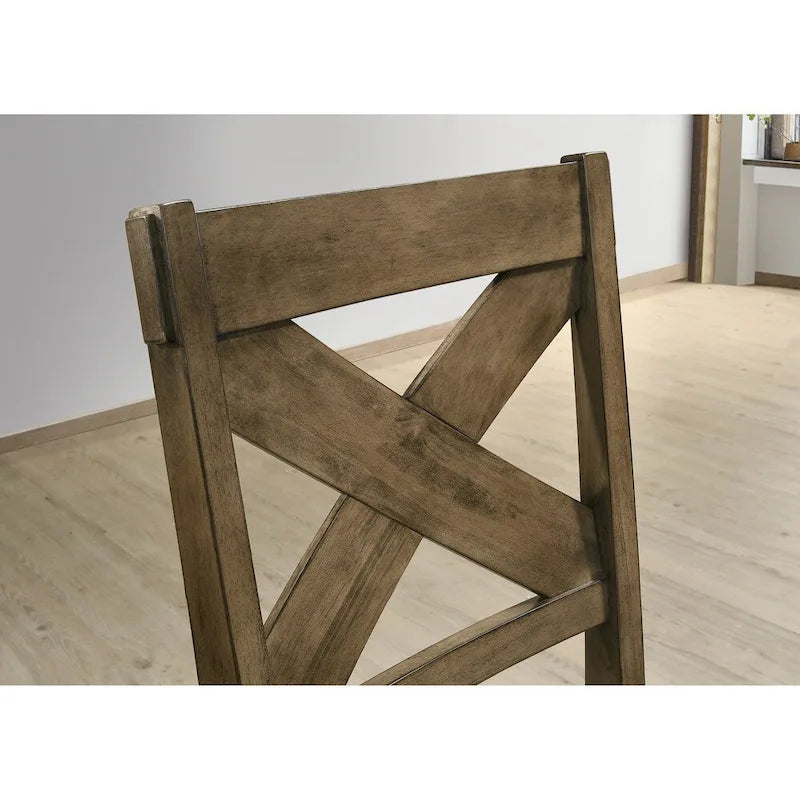 Chaise de salle à manger tapissée en tissu et bois (lot de 2)